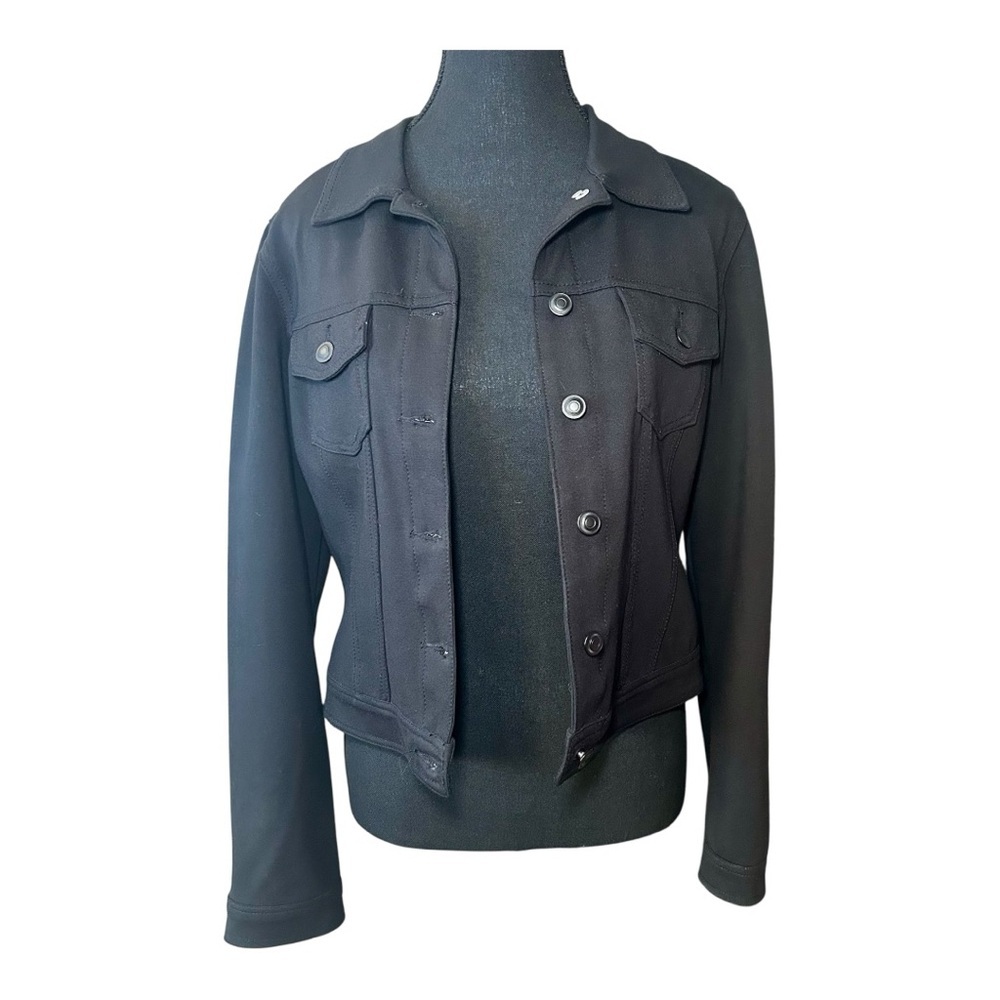 SUKO Jeans Women’s Casual Button Down Black Jacket, Size Medium, Excellent Con.